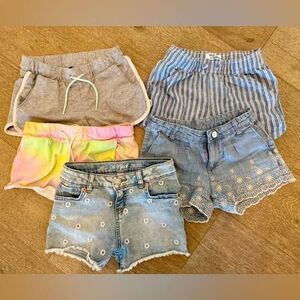 Lot of 5 Girls Shorts Old Navy Gap Cat & Jack Floral Denim & Cotton Size 7-8